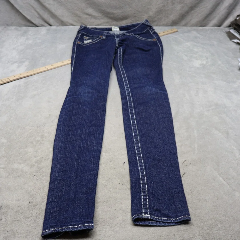 True Religion Jeans Womens 26x35 Dark Wash Low Rise Skinny USA Made Y2K VTG